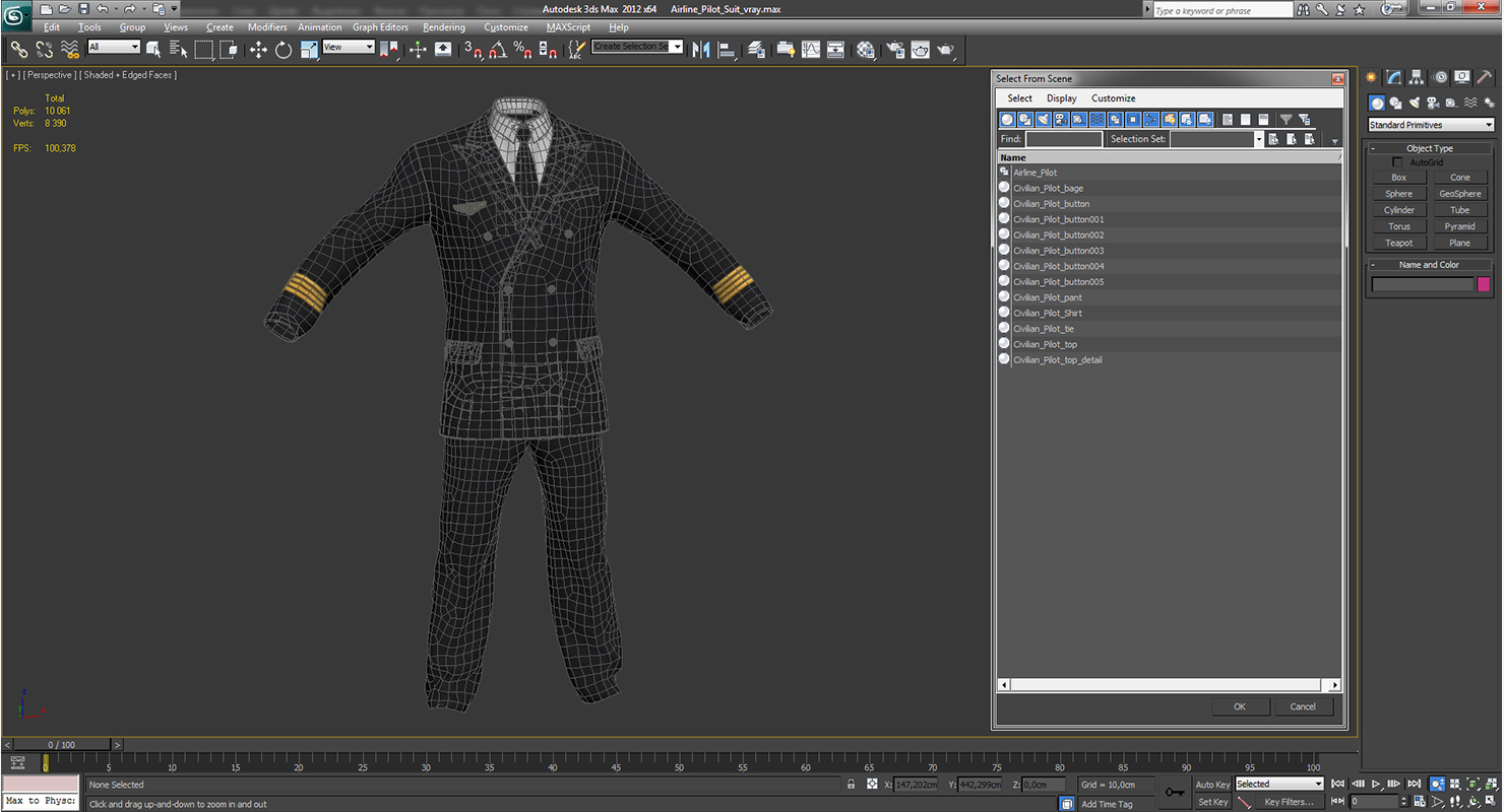 3D Airline Pilot Suit model