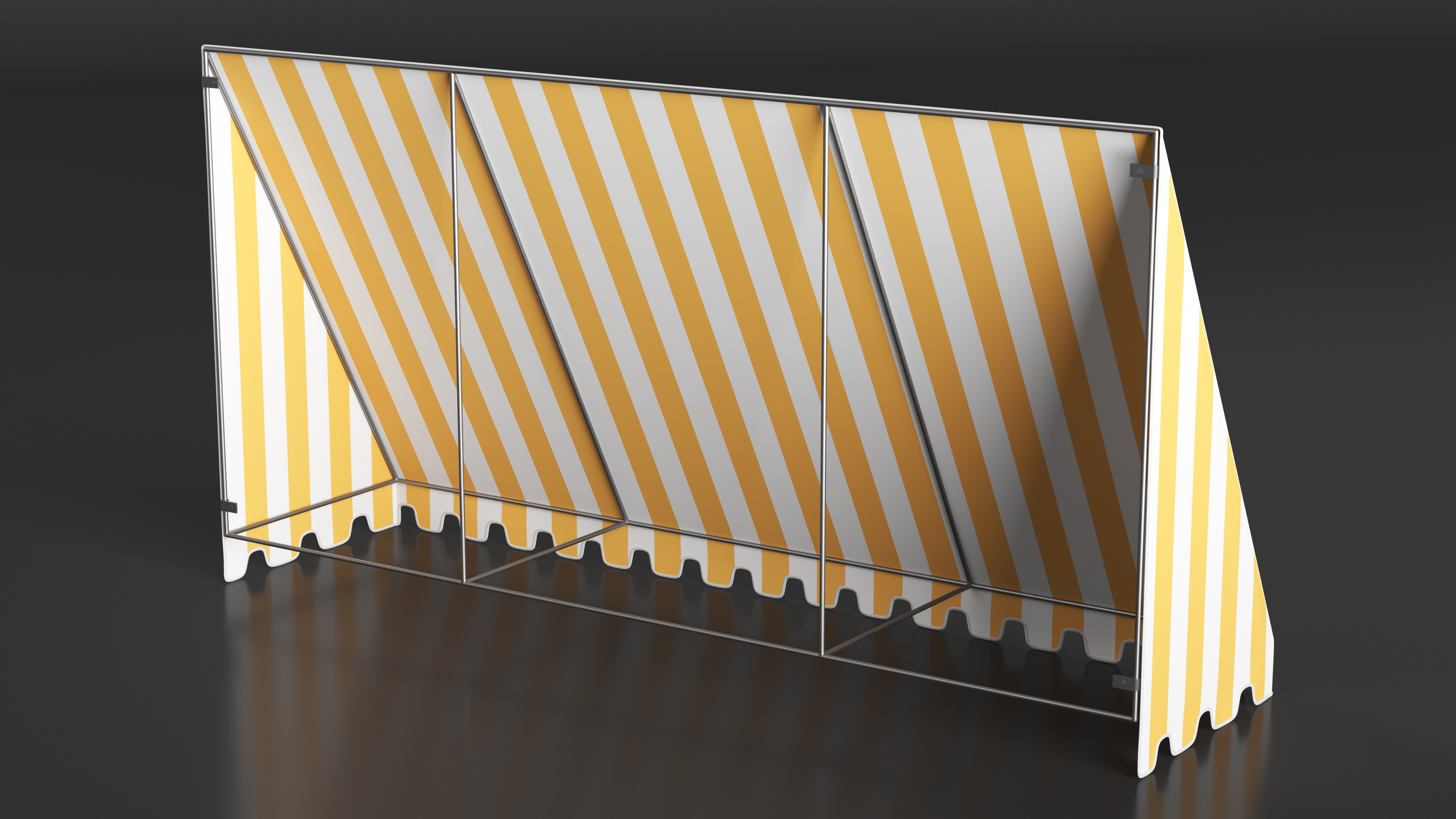 Storefront Awning Tent Striped Orange 3D