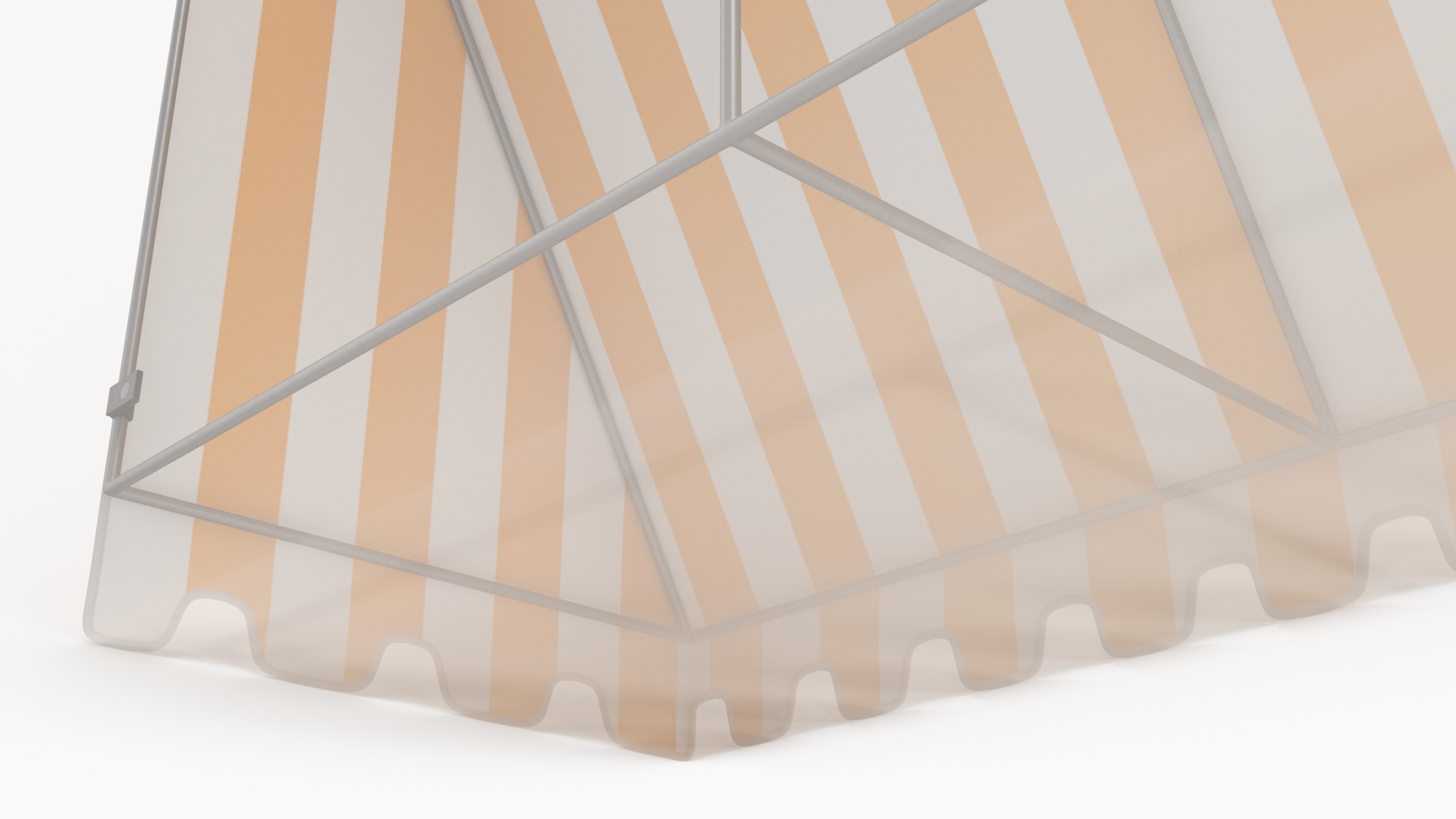 Storefront Awning Tent Striped Orange 3D