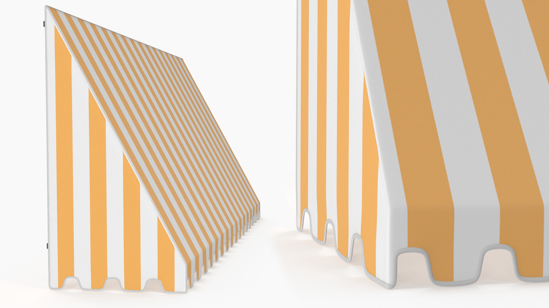 Storefront Awning Tent Striped Orange 3D