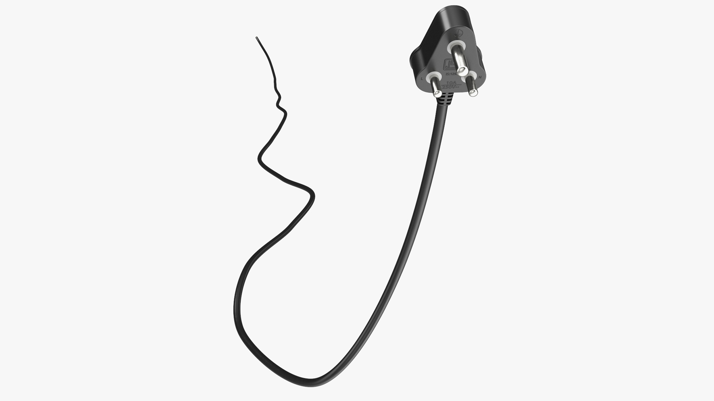 3D model Type D Electric Plug Grounded Rigged for Cinema 4D