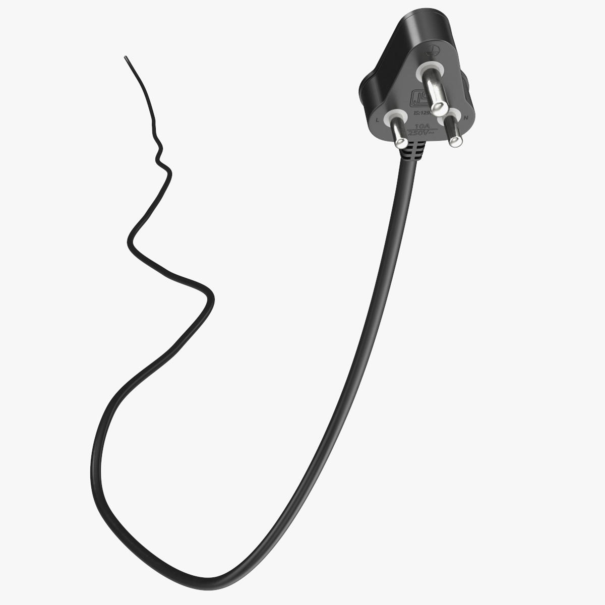 3D model Type D Electric Plug Grounded Rigged for Cinema 4D