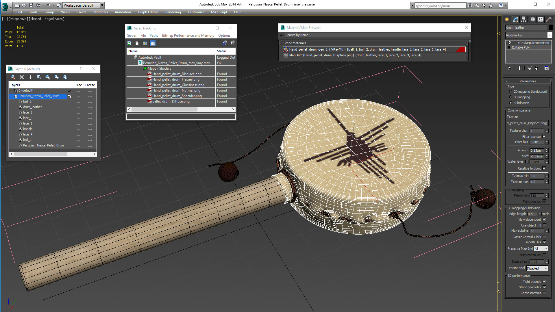 3D Peruvian Nazca Pellet Drum