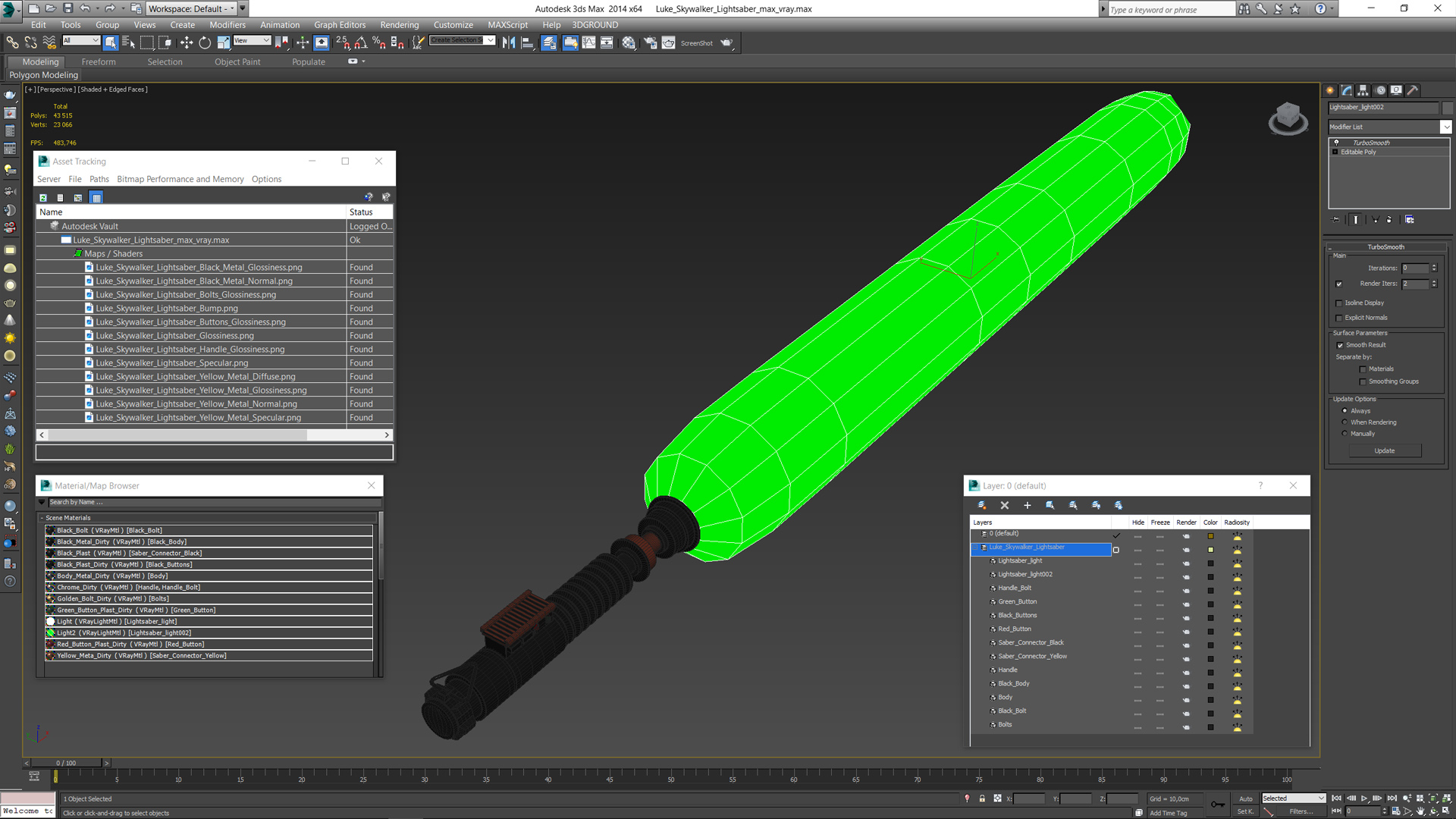 3D model Luke Skywalker Lightsaber
