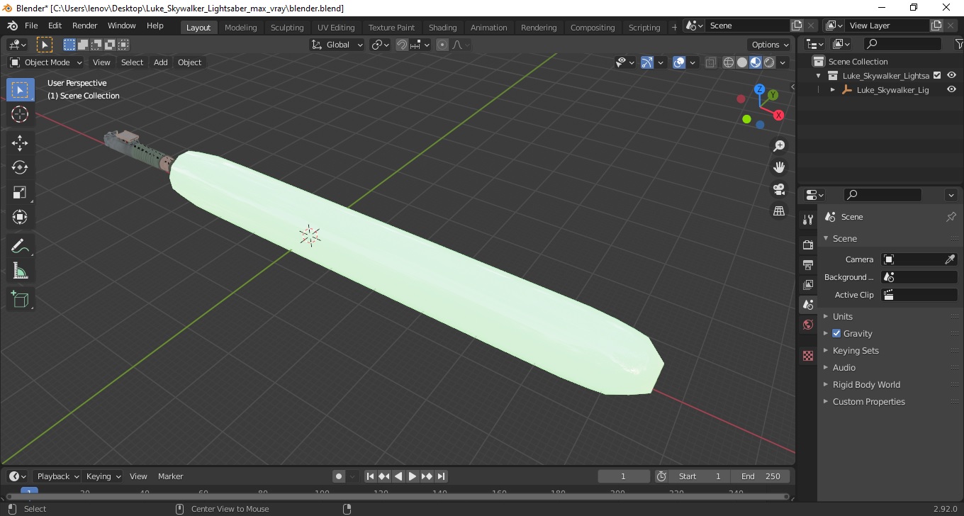 3D model Luke Skywalker Lightsaber