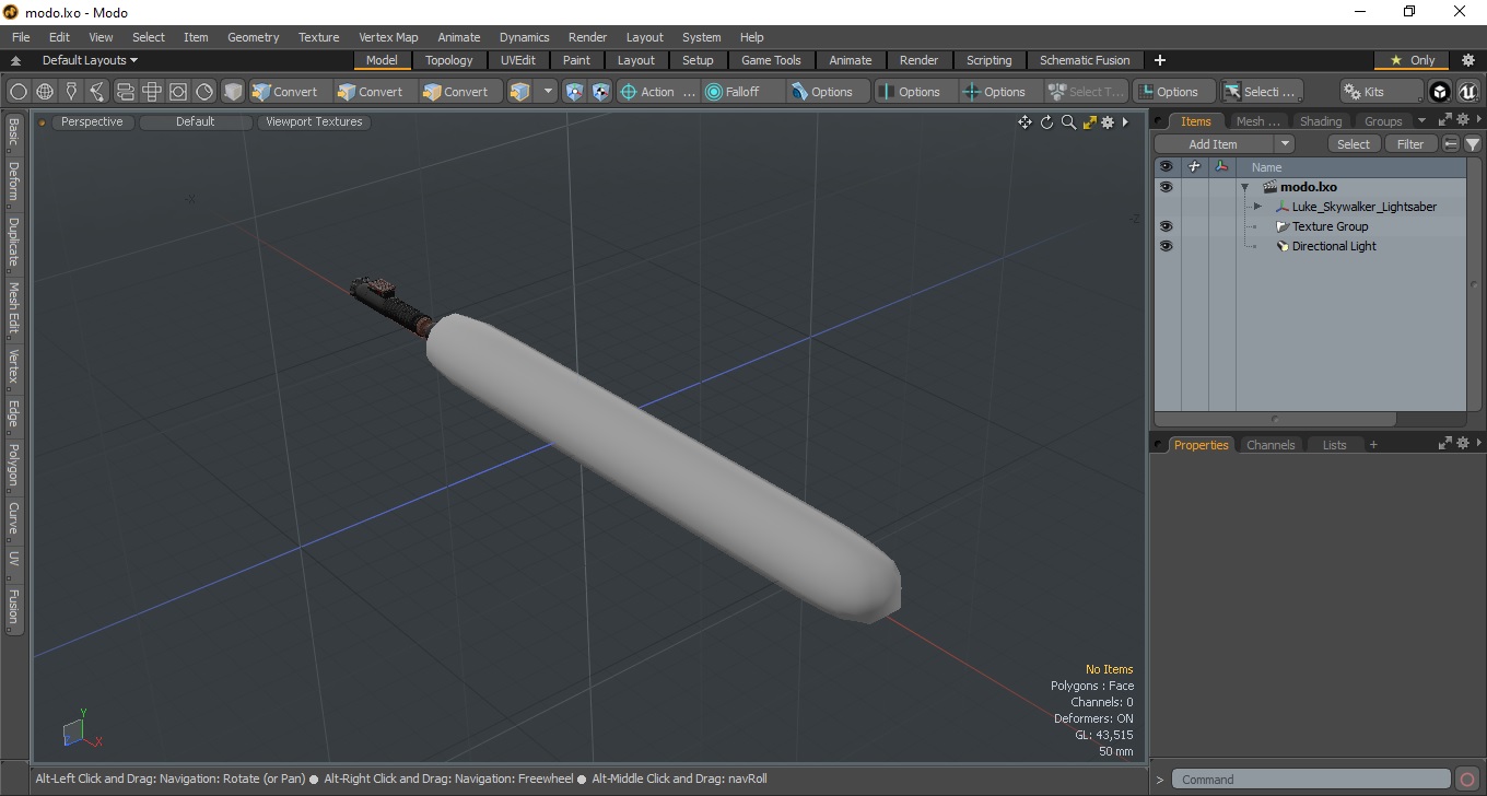 3D model Luke Skywalker Lightsaber