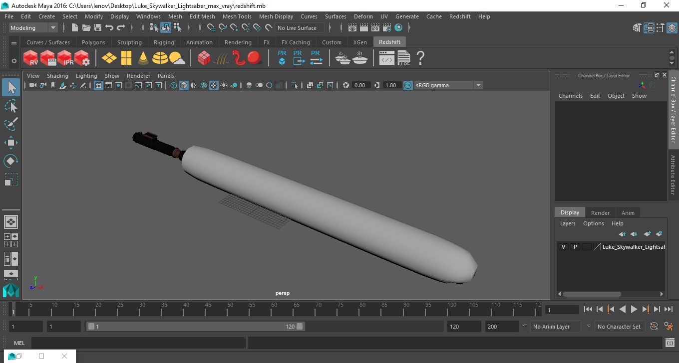 3D model Luke Skywalker Lightsaber