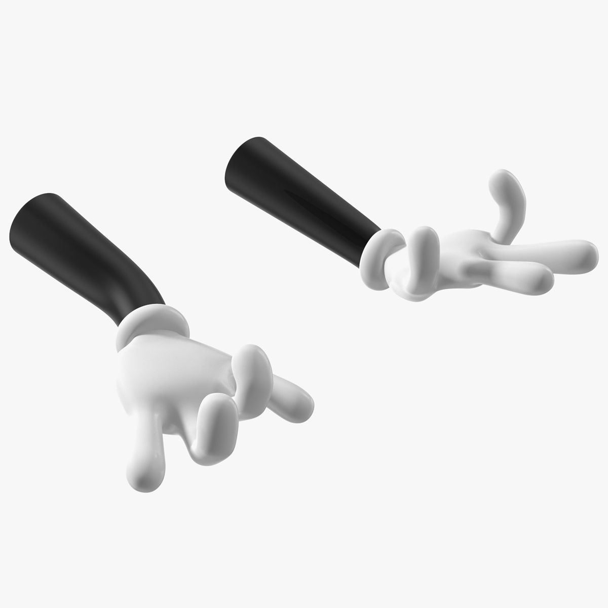 Cartoon Hands in Gloves Rigged for Maya 3D model