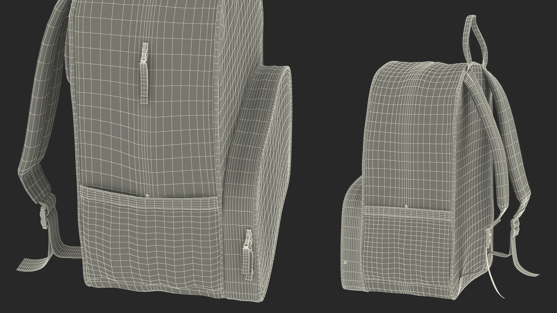 Classic Backpack with Front Pocket 3D model