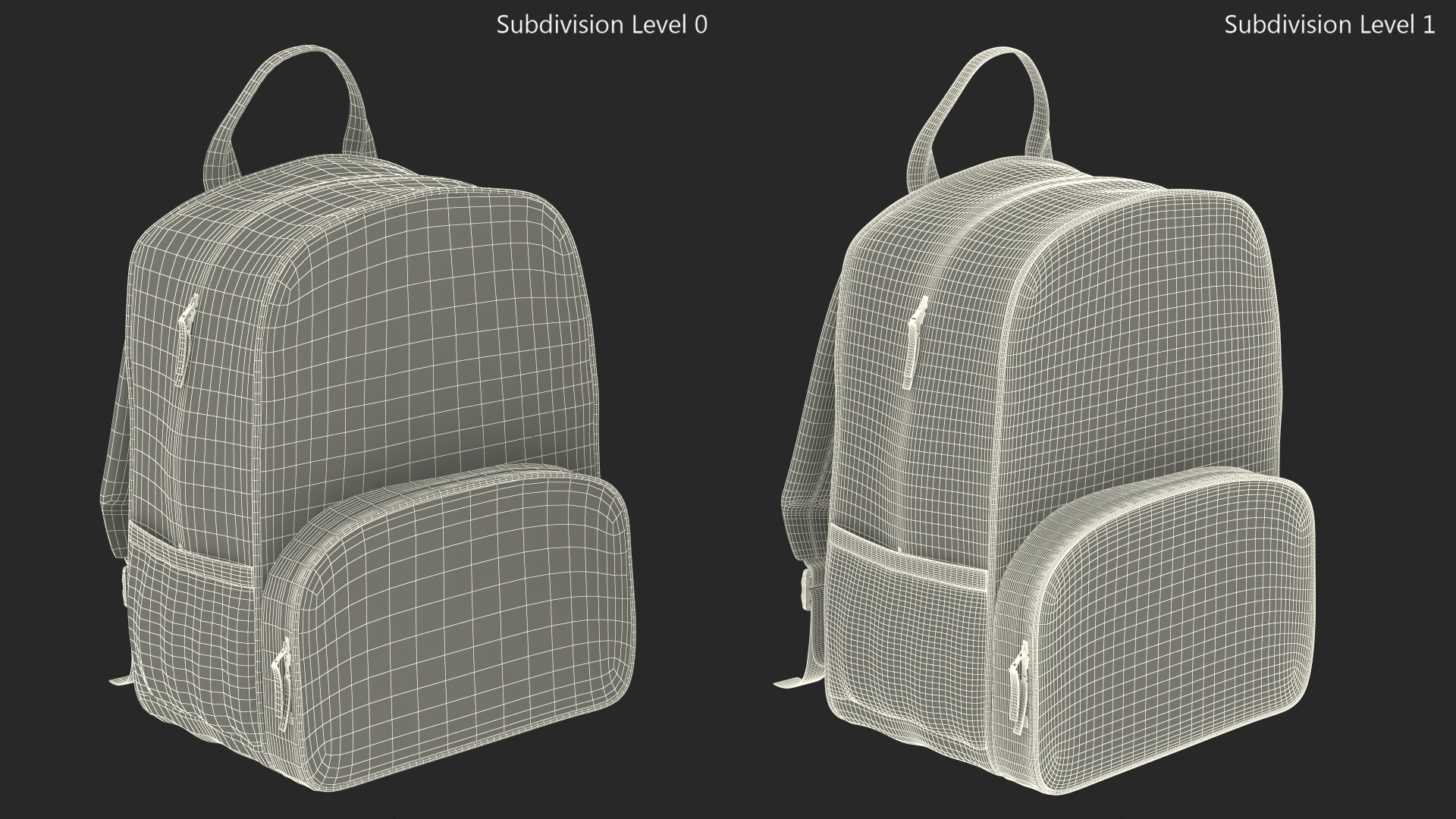 Classic Backpack with Front Pocket 3D model