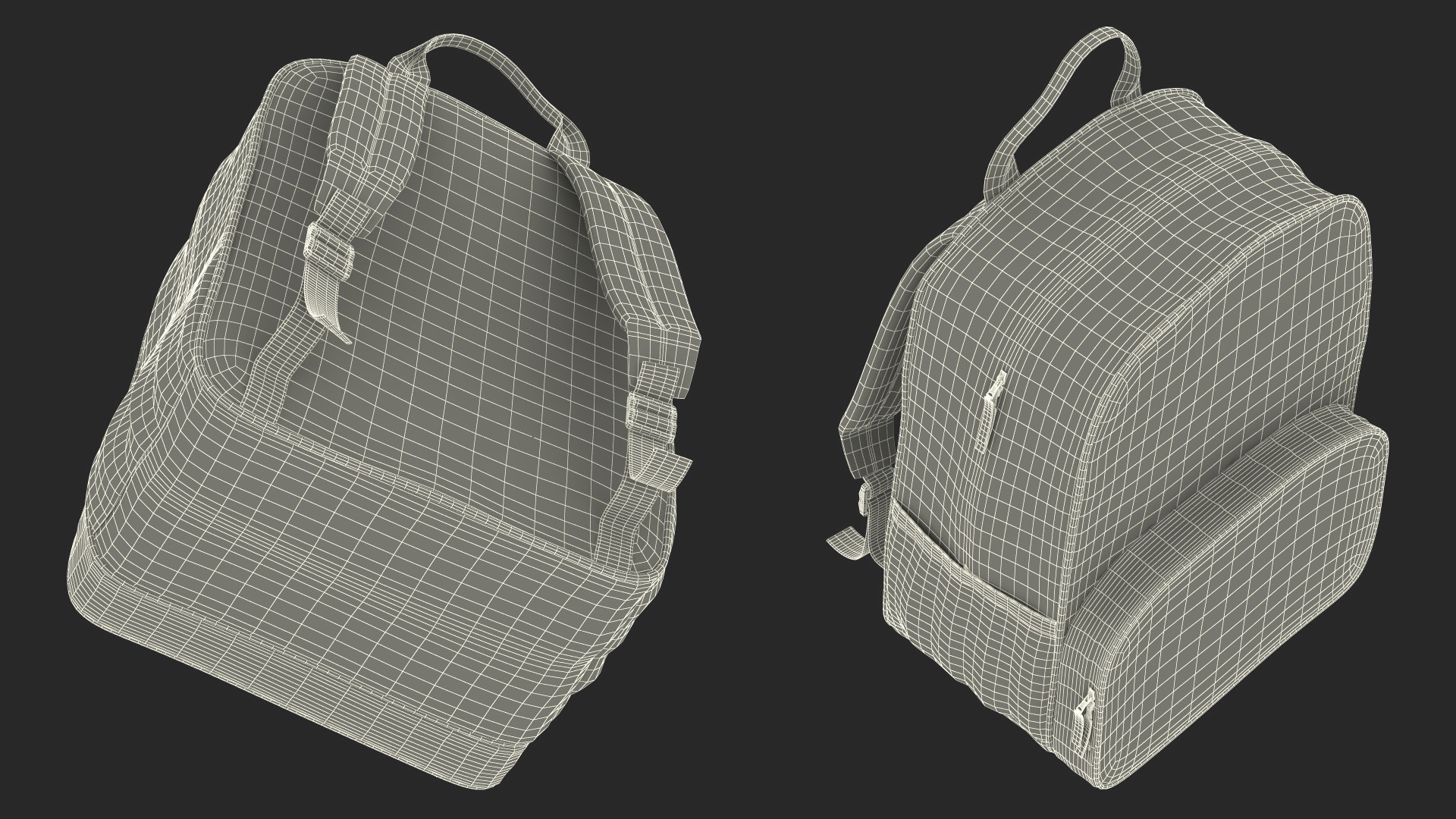 Classic Backpack with Front Pocket 3D model