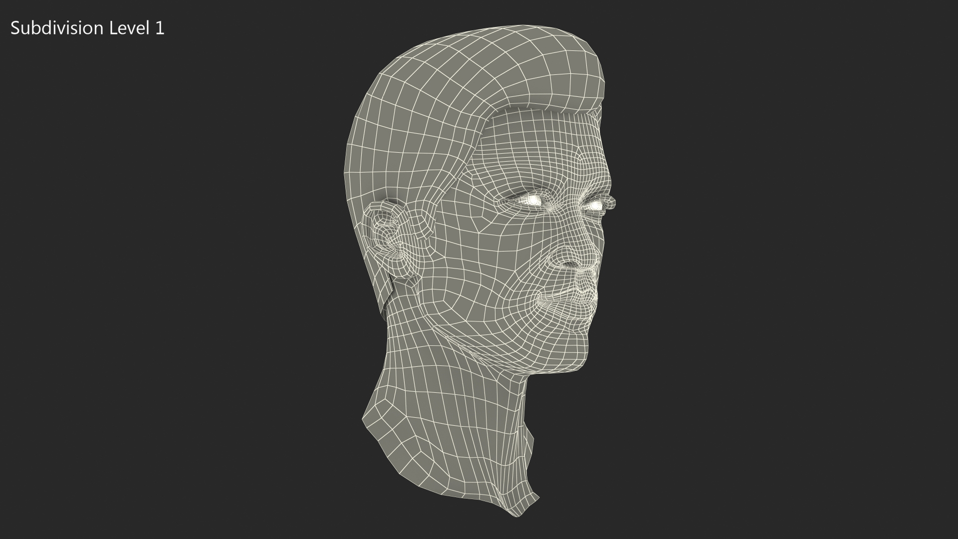 Asian Man Head 3D model