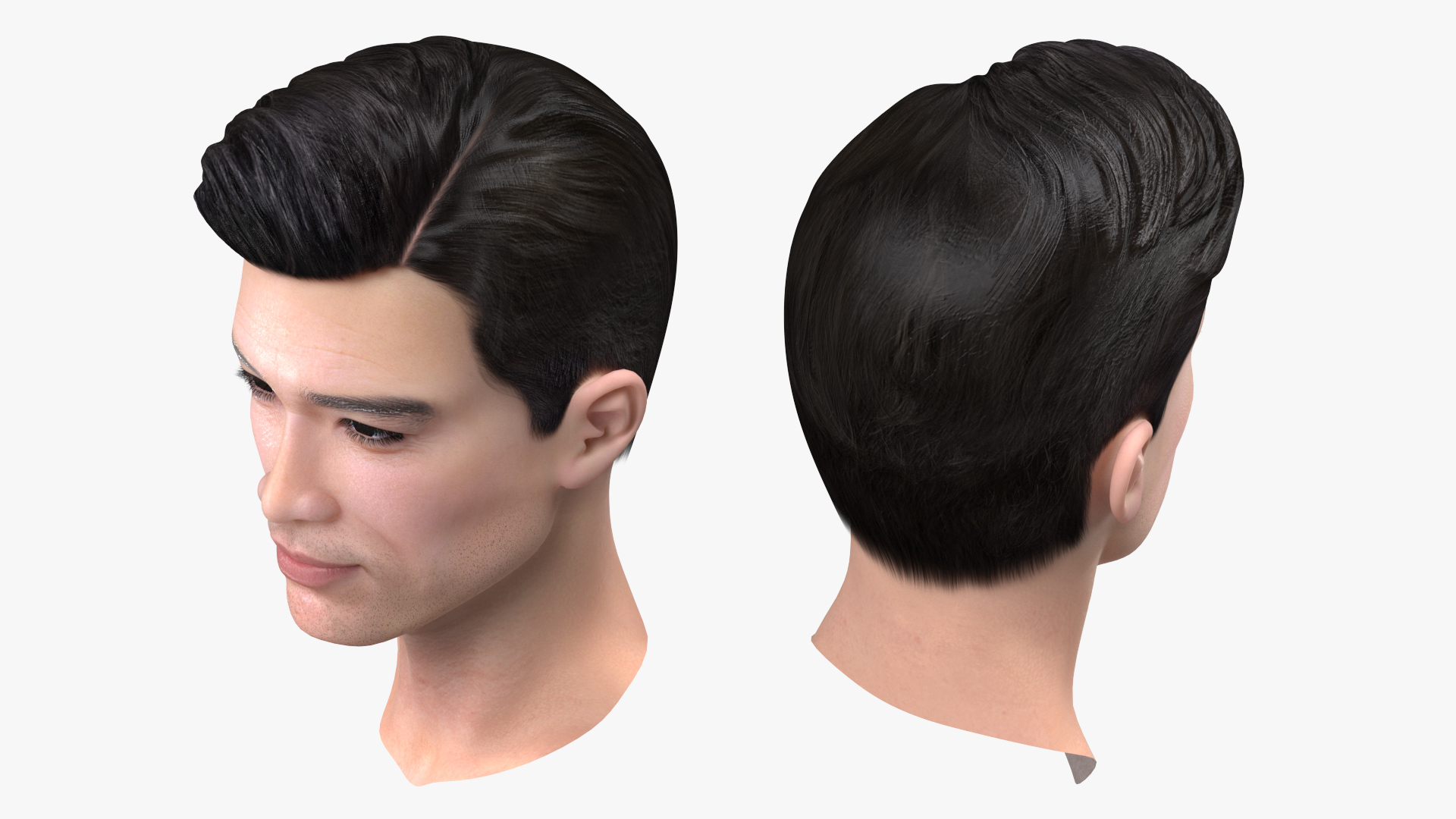 Asian Man Head 3D model