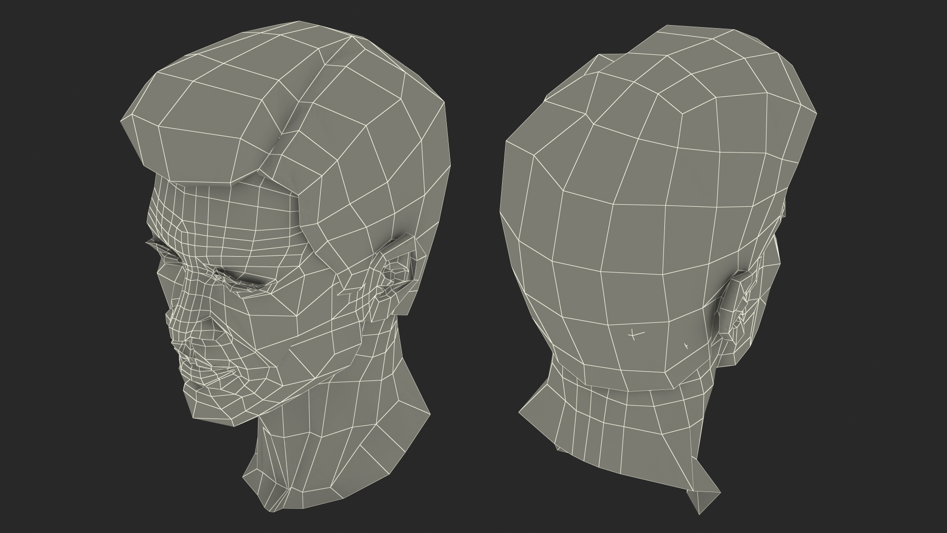 Asian Man Head 3D model
