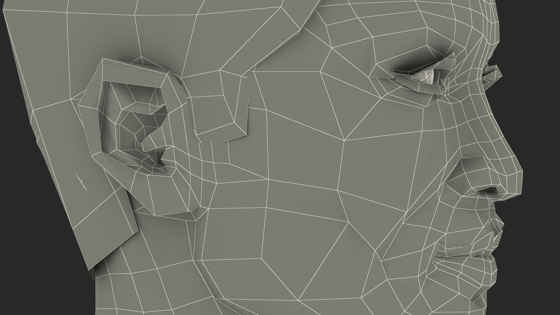 Asian Man Head 3D model