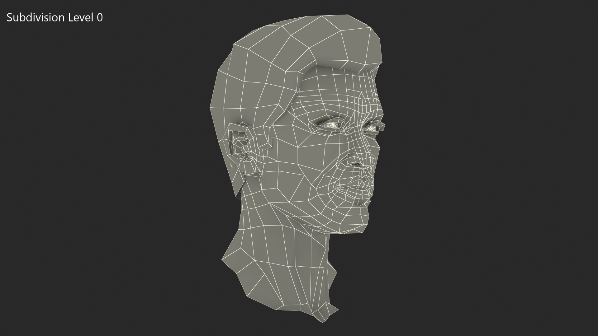 Asian Man Head 3D model