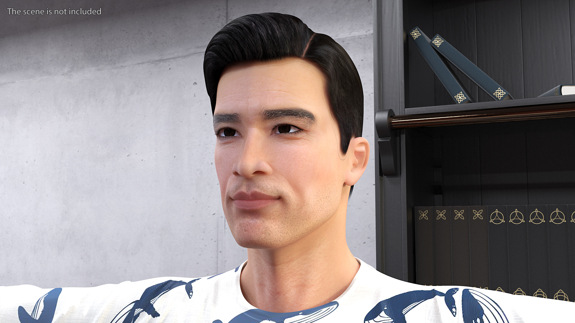 Asian Man Head 3D model