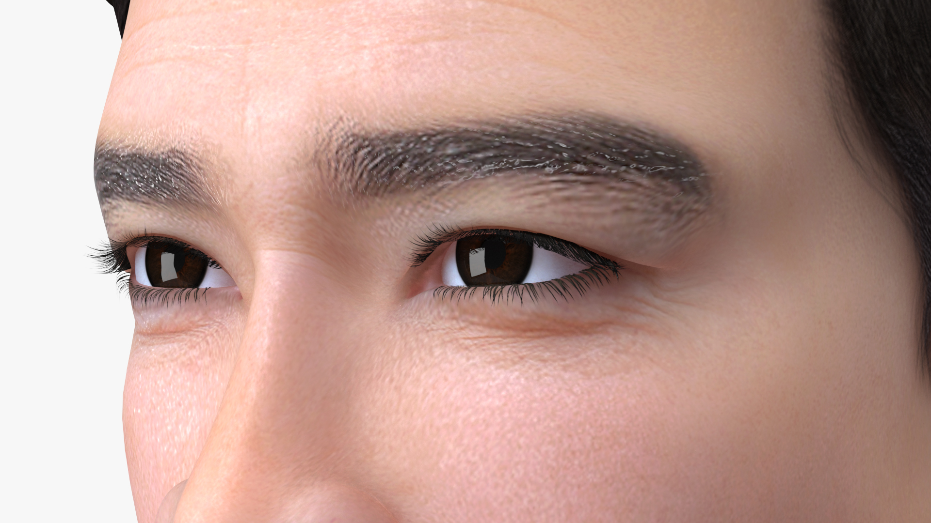 Asian Man Head 3D model