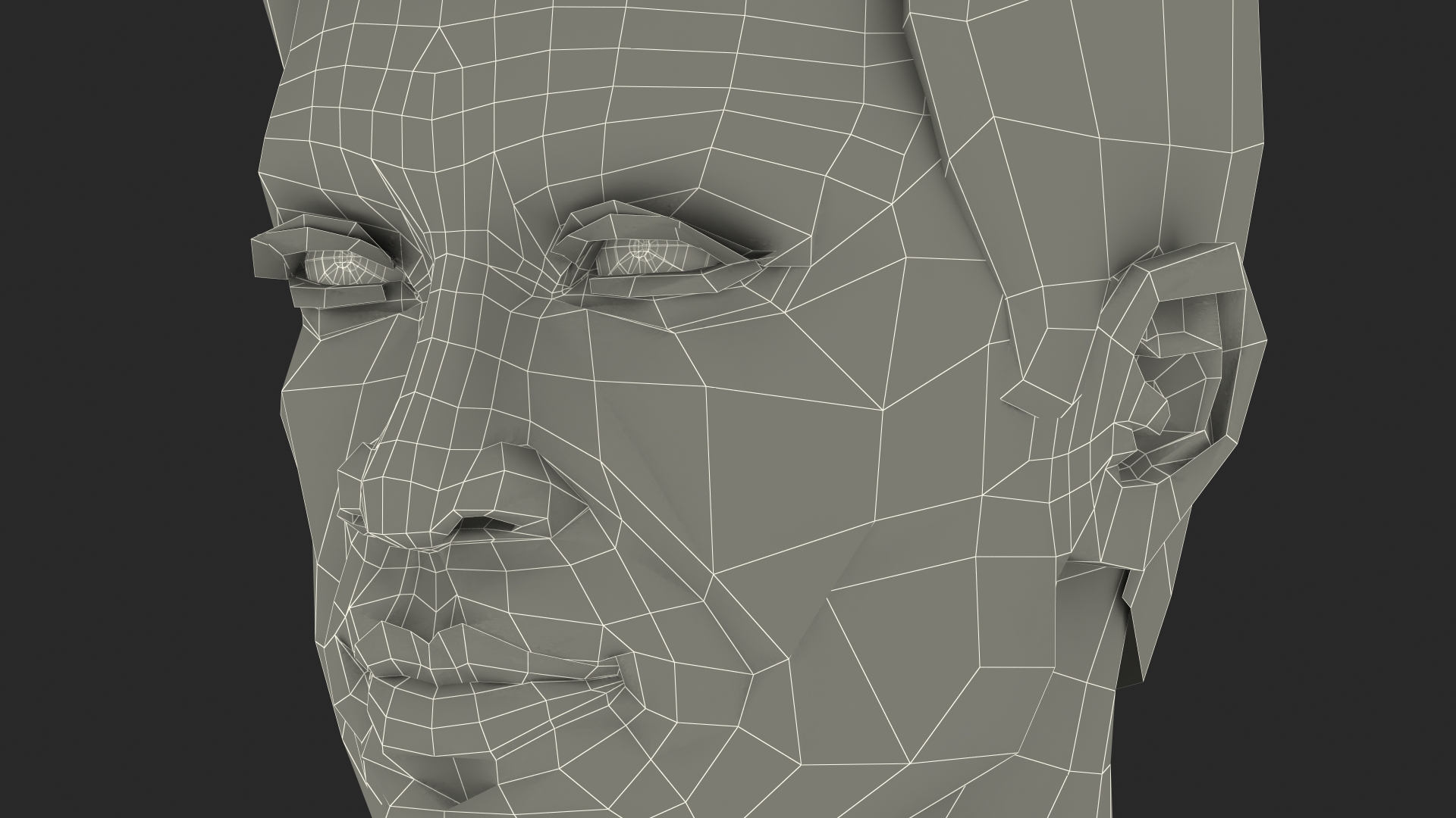 Asian Man Head 3D model