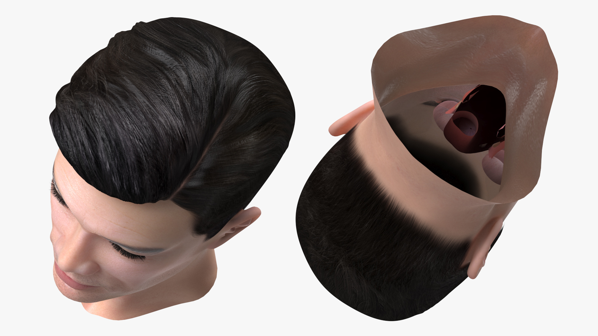 Asian Man Head 3D model