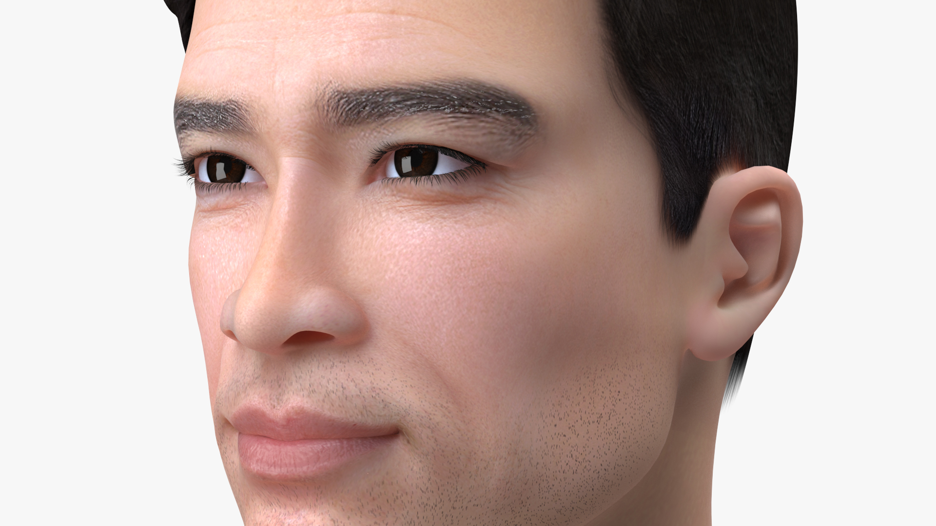 Asian Man Head 3D model