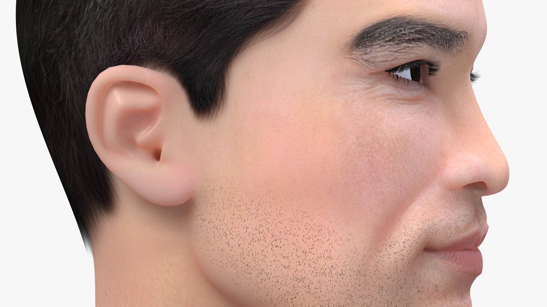 Asian Man Head 3D model