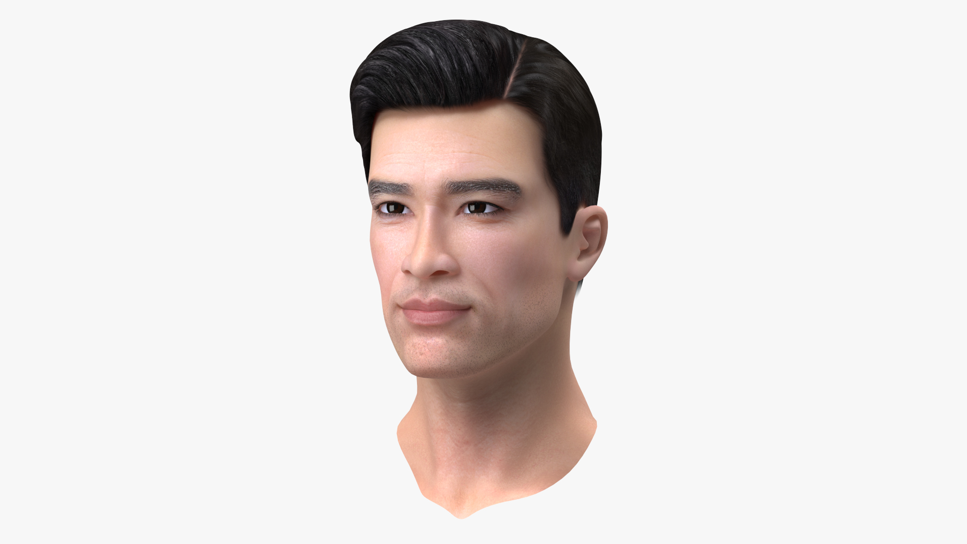 Asian Man Head 3D model