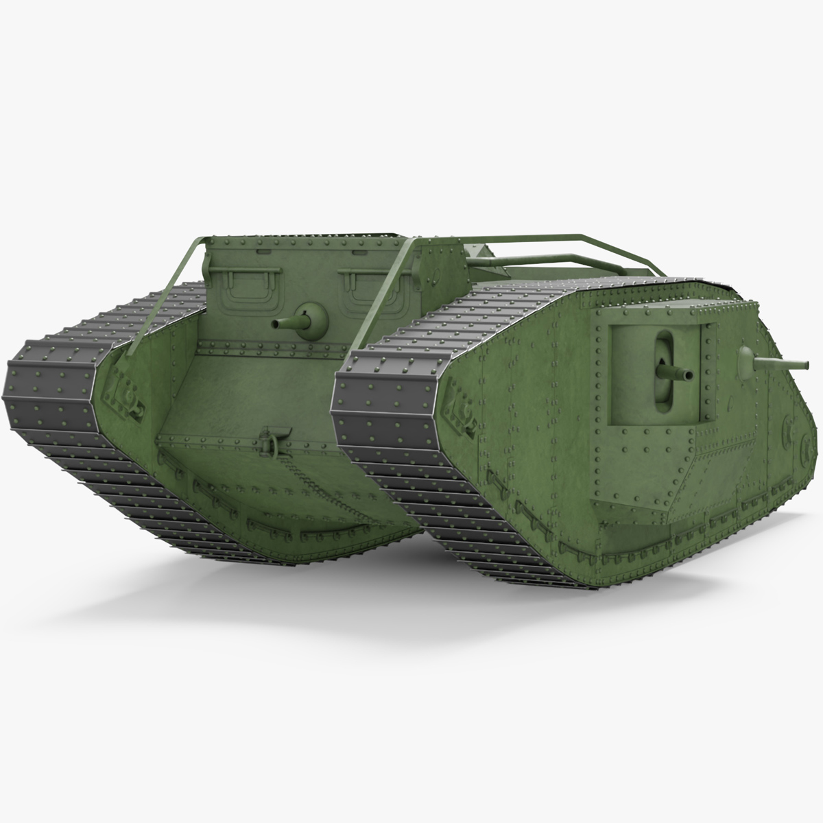 3D Tank MK 4 Male Green Rigged for Cinema 4D