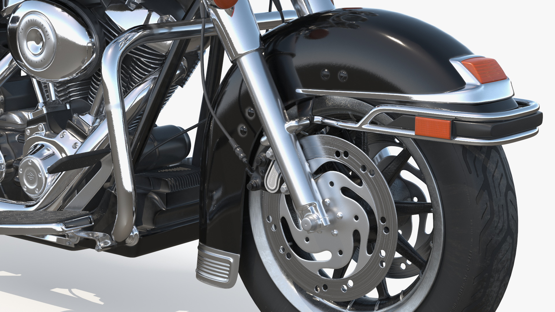 3D Classic Road King Motorcycle Black Rigged
