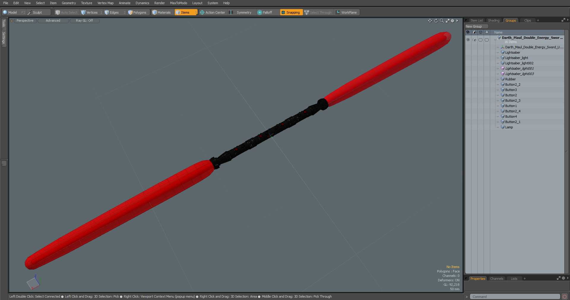 3D model Darth Maul Double Energy Sword Used