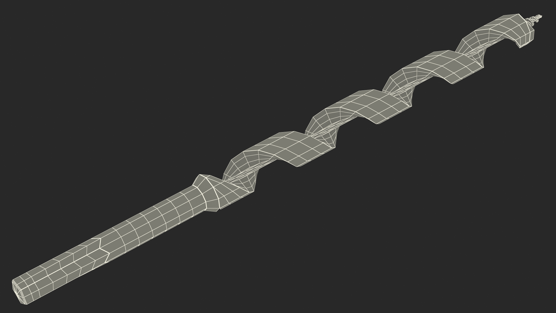 3D model Wood Boring Auger Bit Old
