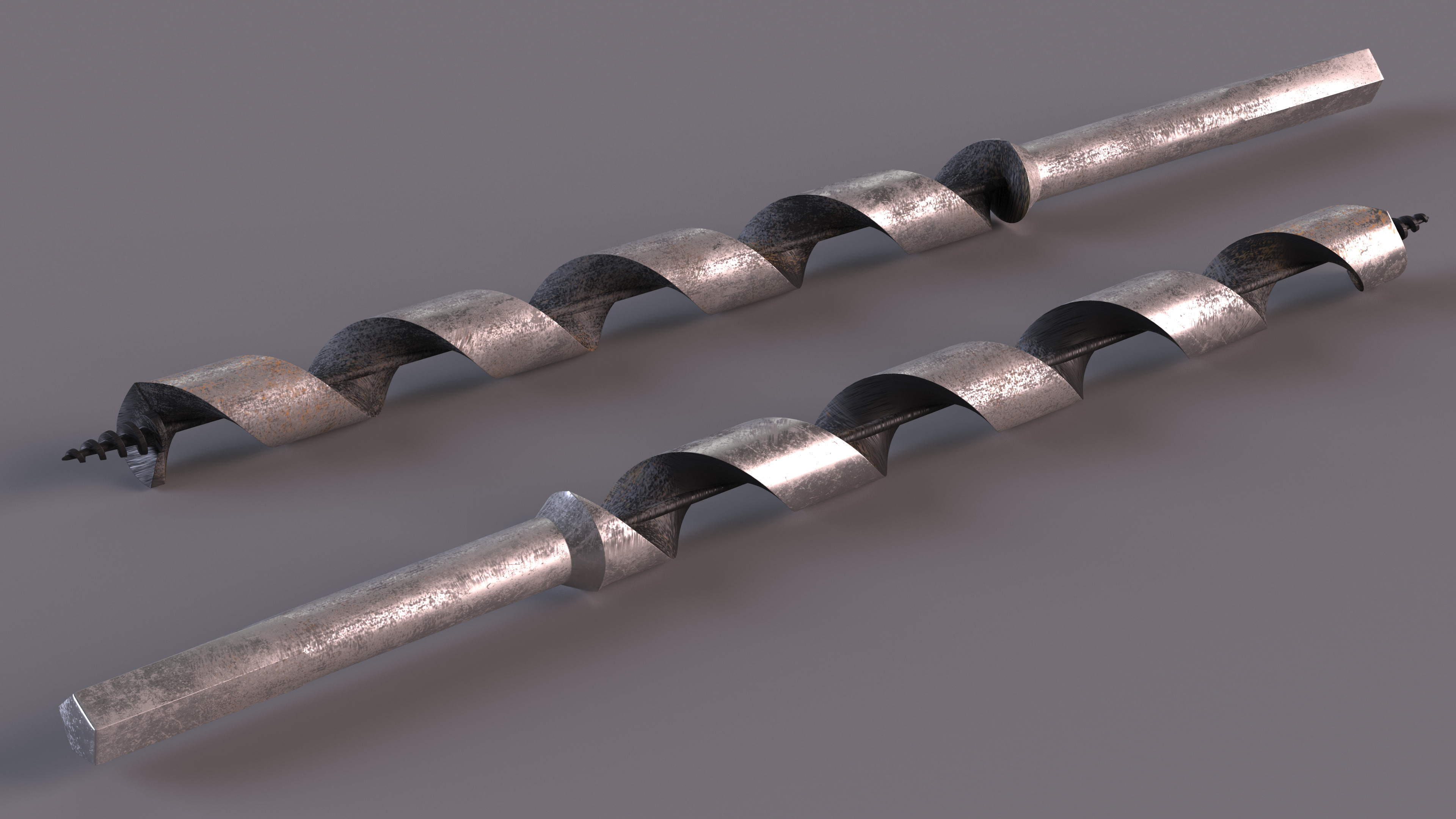 3D model Wood Boring Auger Bit Old