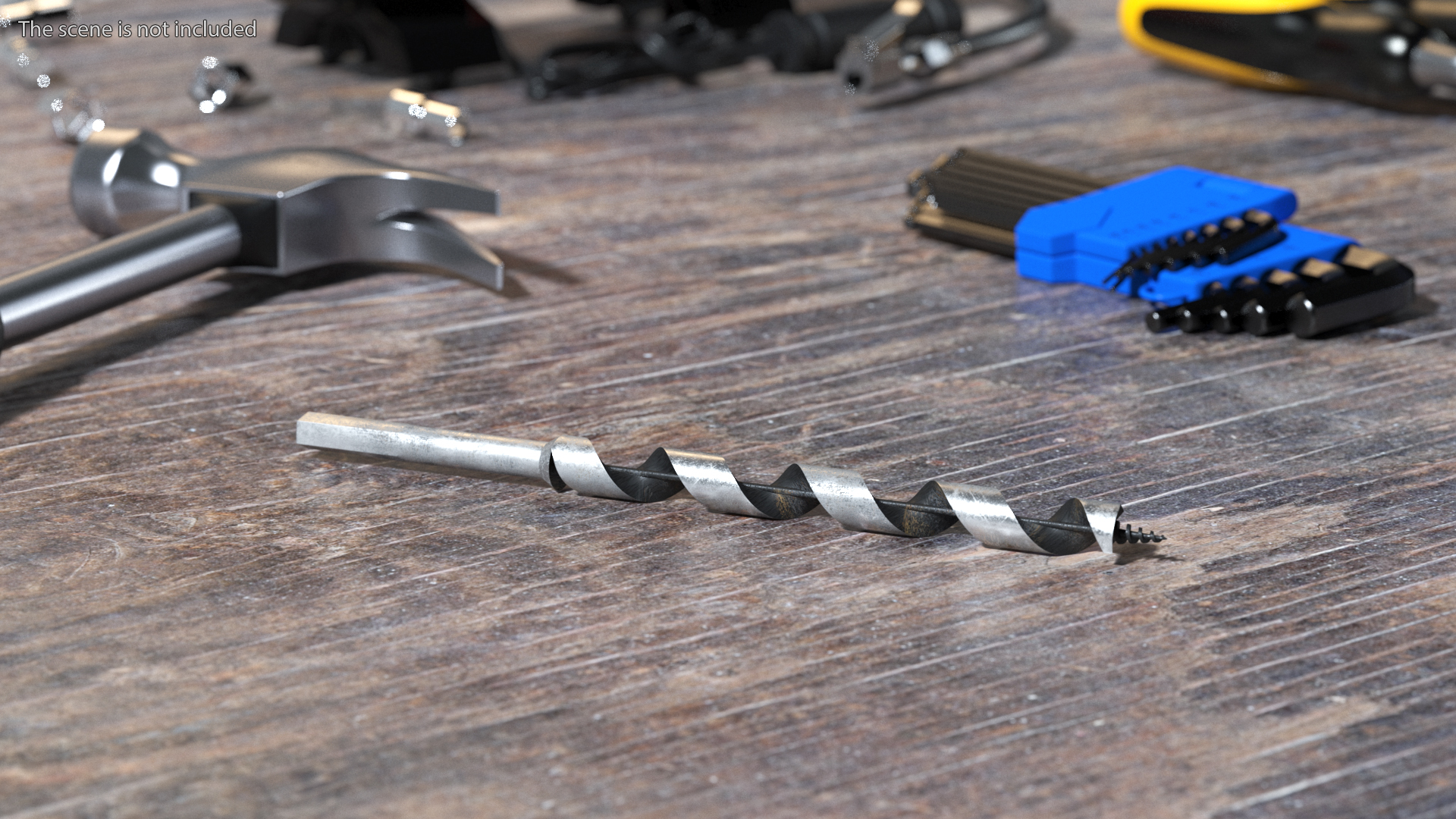 3D model Wood Boring Auger Bit Old