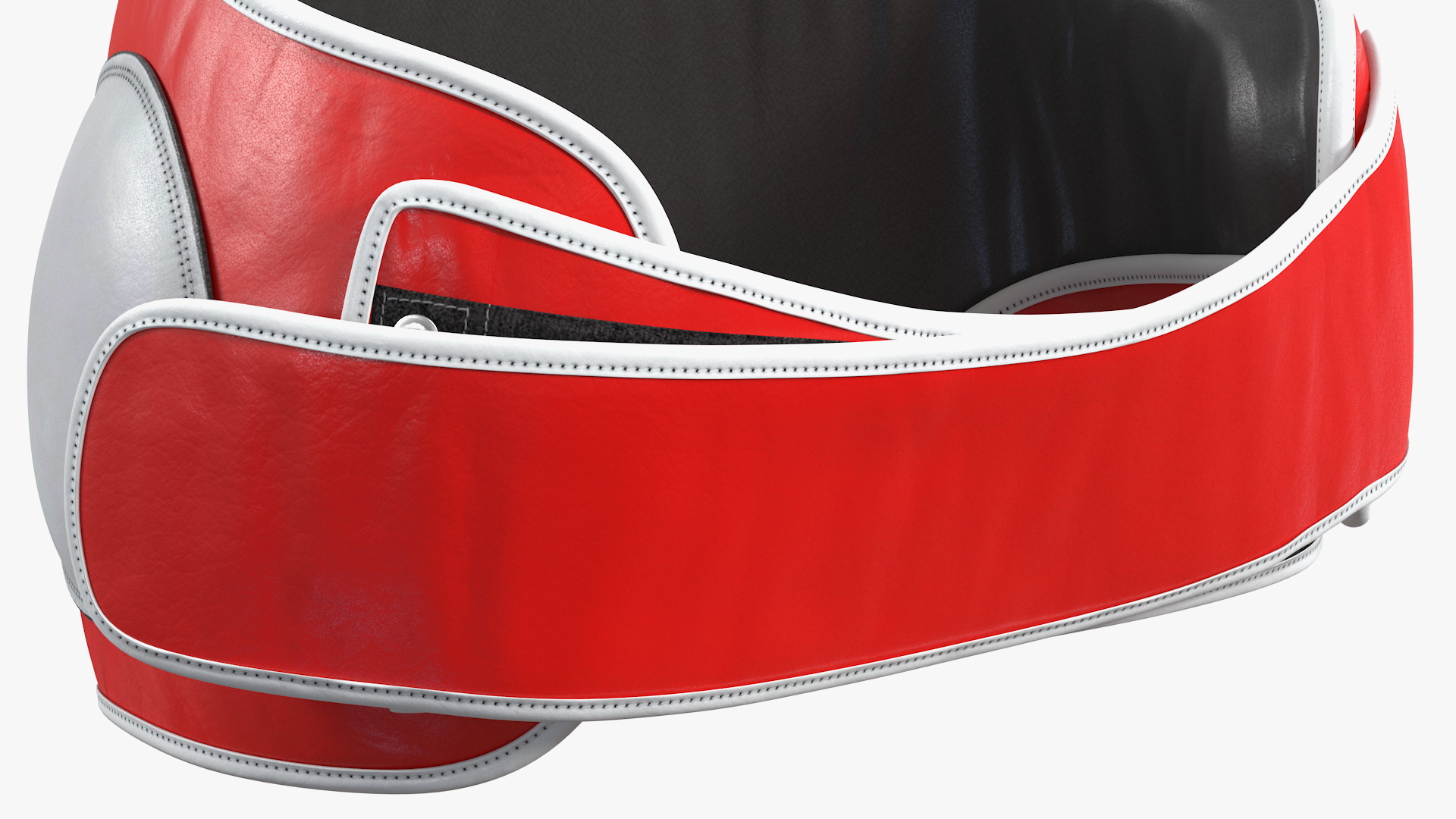 3D model Muay Thai Leather Belly Pad Maneken White Red