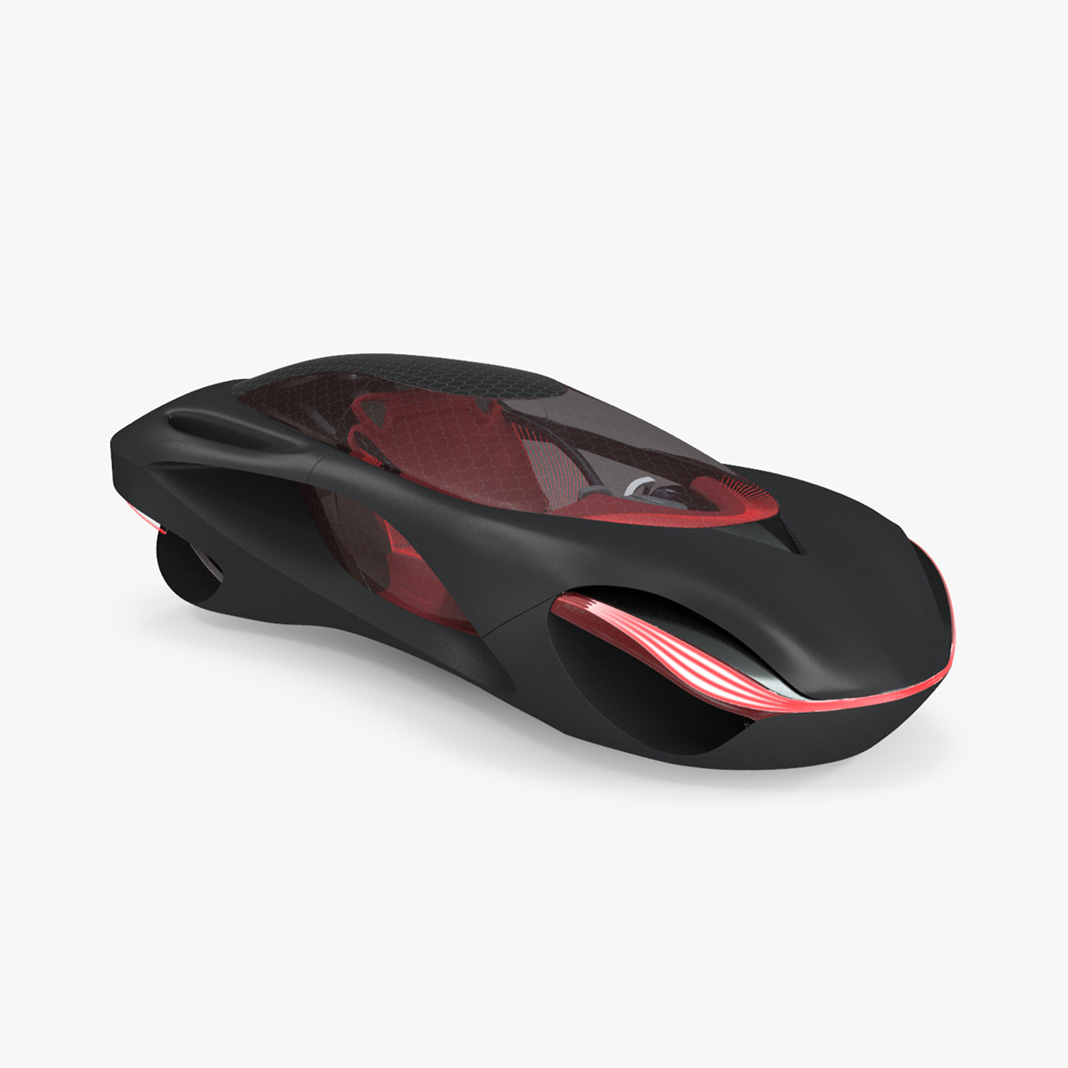 Futuristic Flying Car Rigged for Cinema 4D 3D