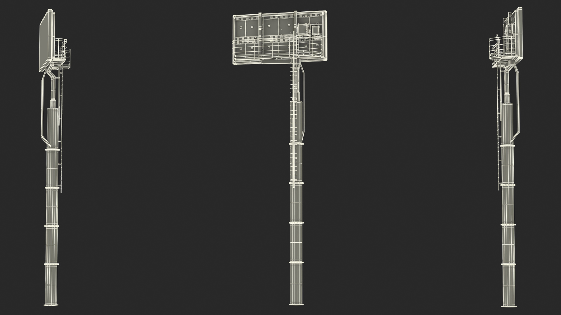 Single Sided Digital Billboard 6x3 3D model