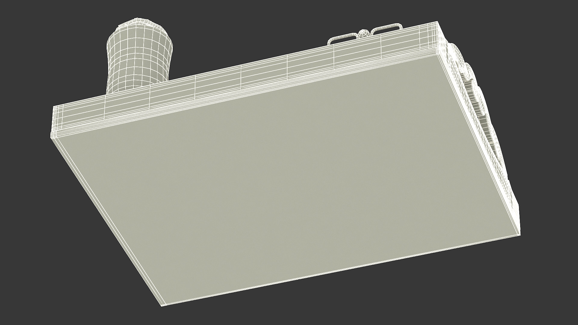 Wooden Serving Tray with Hot Beverage and Cupcake 3D model