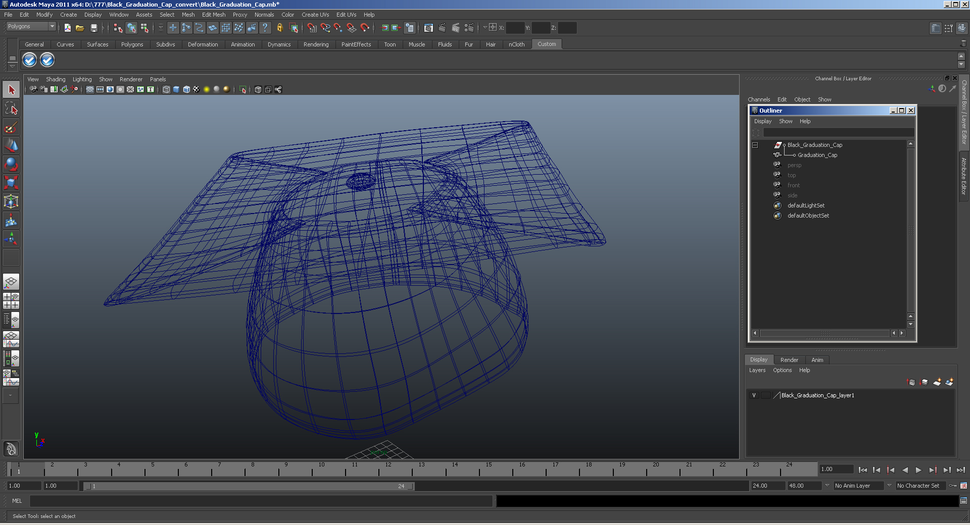 3D model Black Graduation Cap