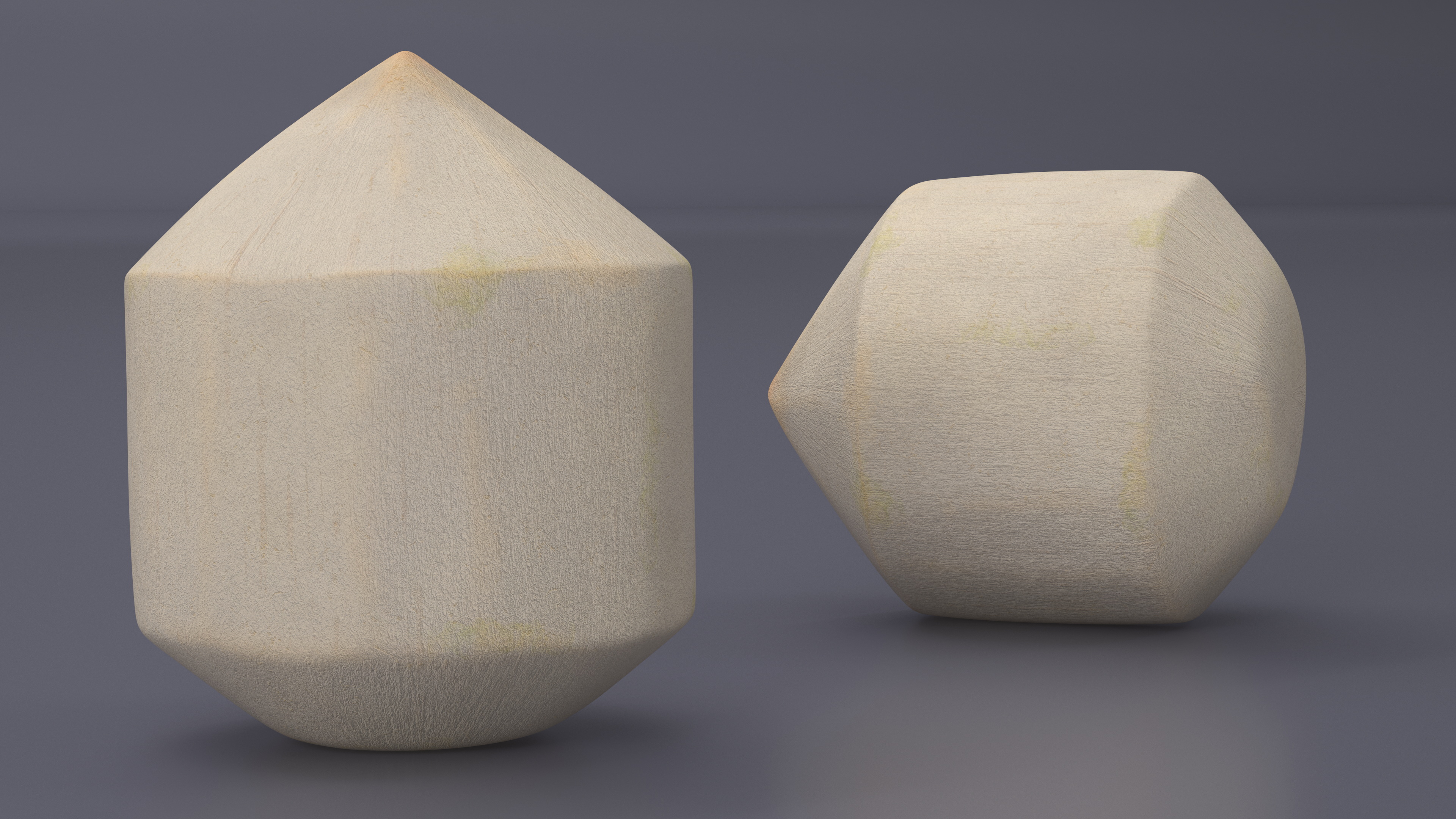 Fresh Young Shelled Coconut 3D