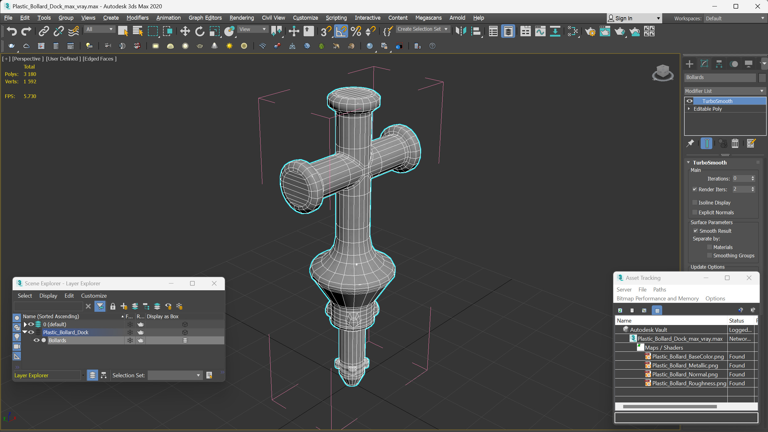 3D model Plastic Bollard Dock