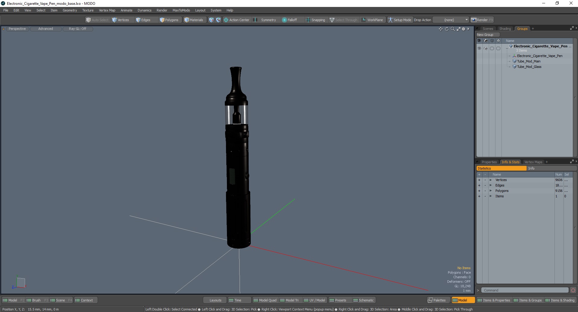 Electronic Cigarette Vape Pen 3D model