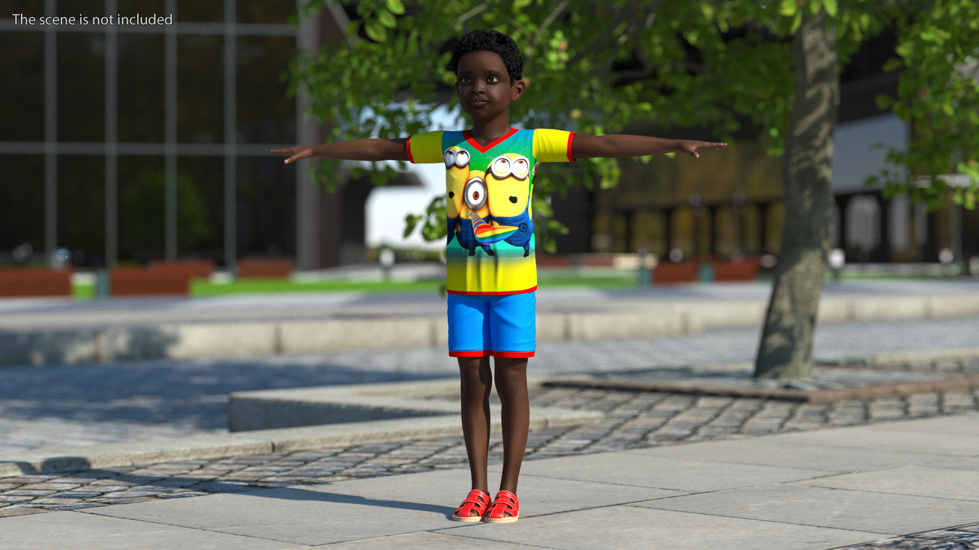 3D Black Child Boy Rigged for Cinema 4D