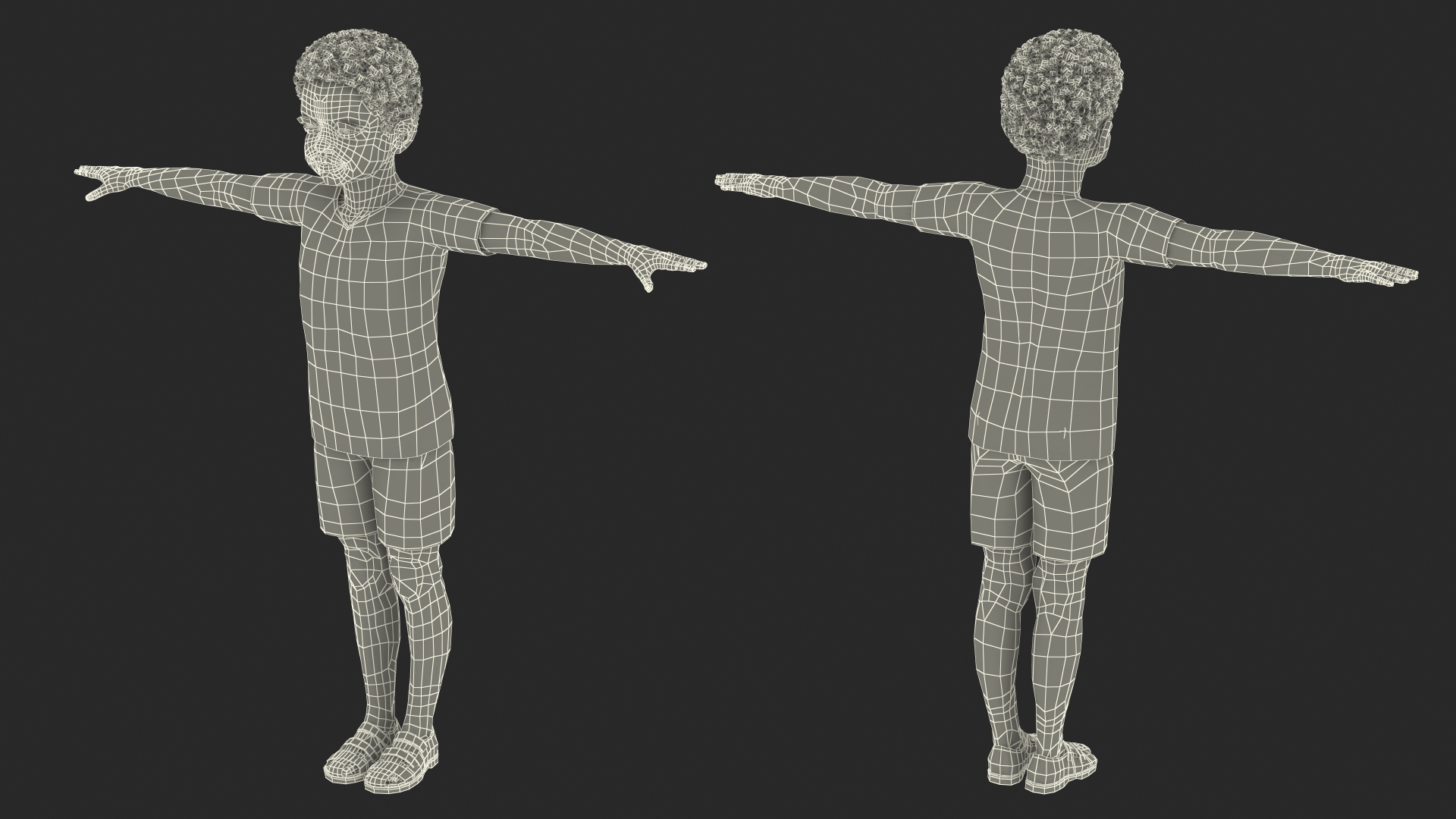 3D Black Child Boy Rigged for Cinema 4D