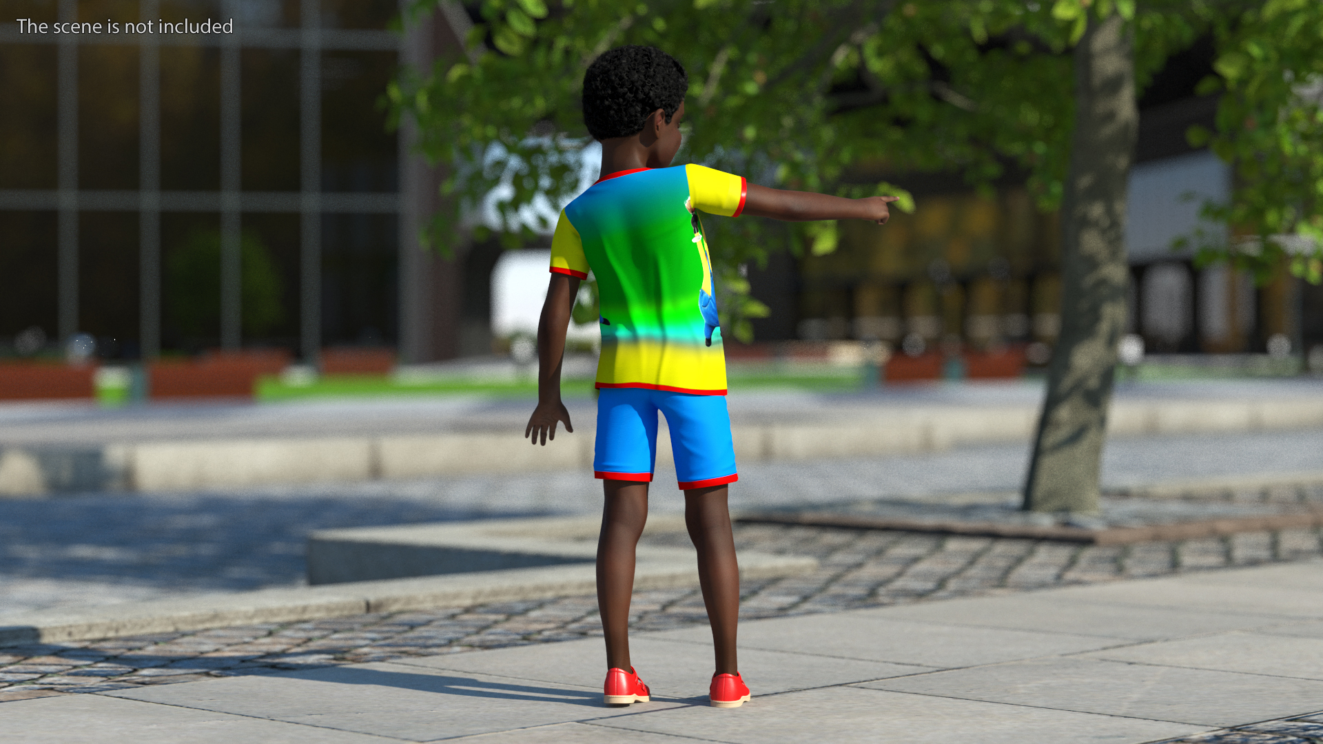 3D Black Child Boy Rigged for Cinema 4D