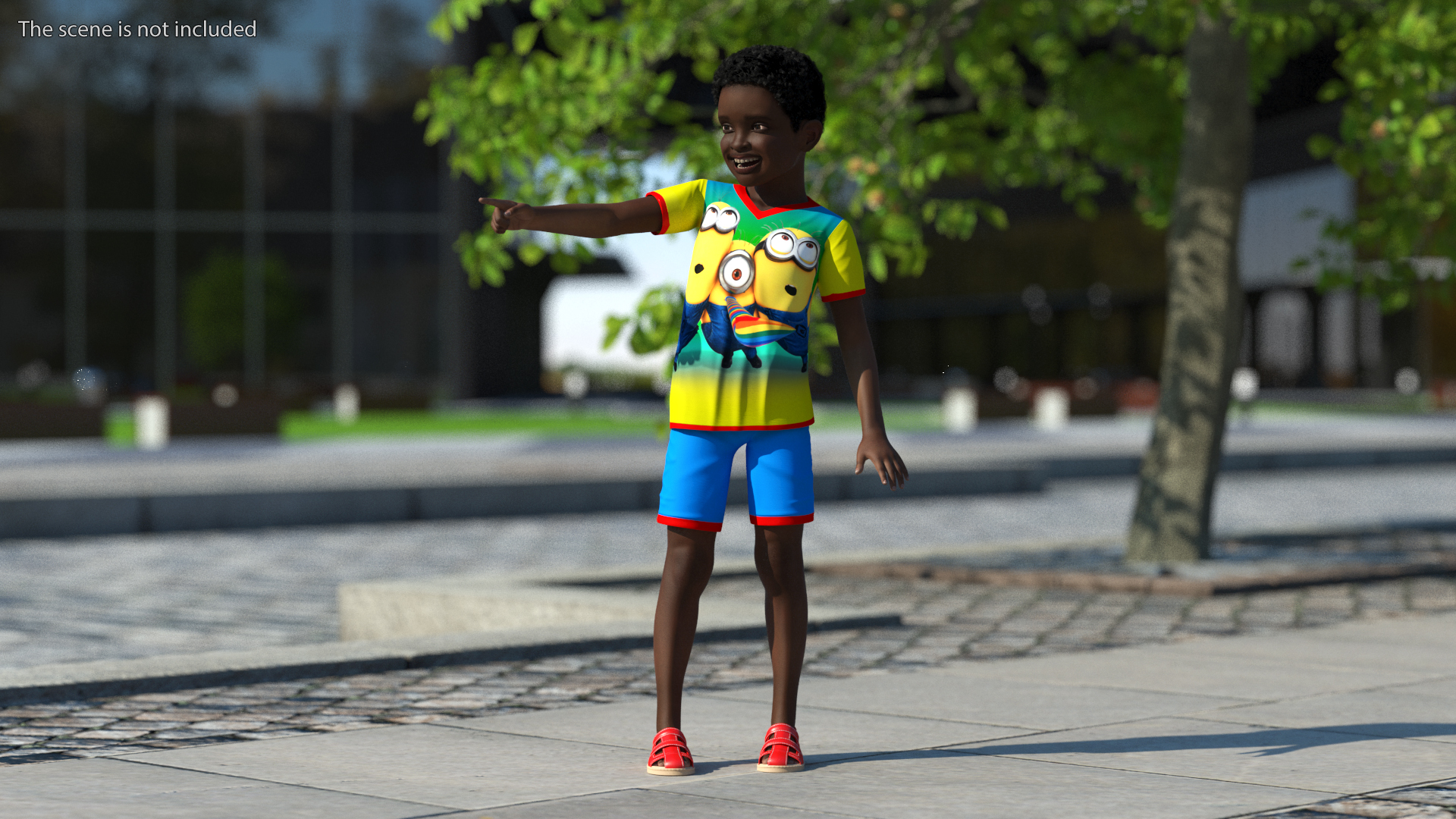 3D Black Child Boy Rigged for Cinema 4D