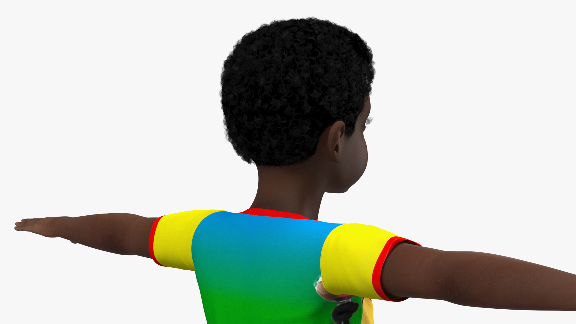 3D Black Child Boy Rigged for Cinema 4D