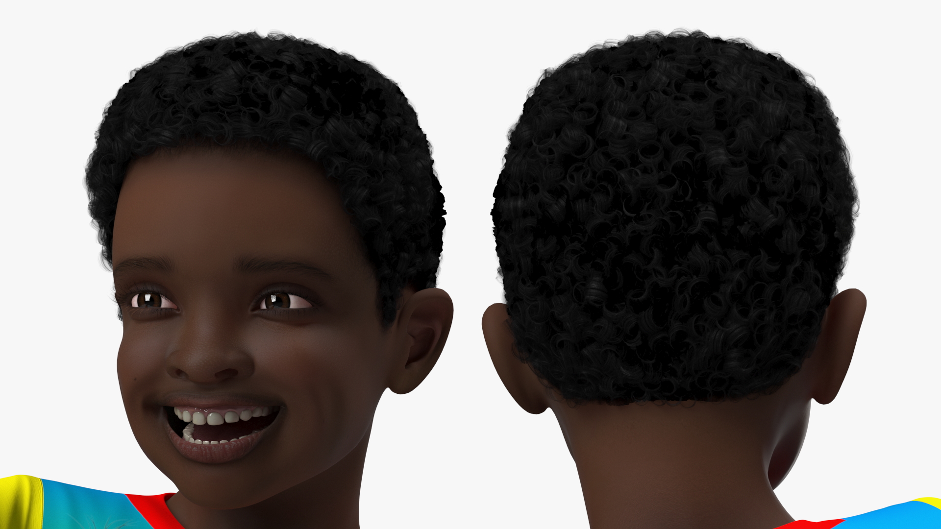 3D Black Child Boy Rigged for Cinema 4D