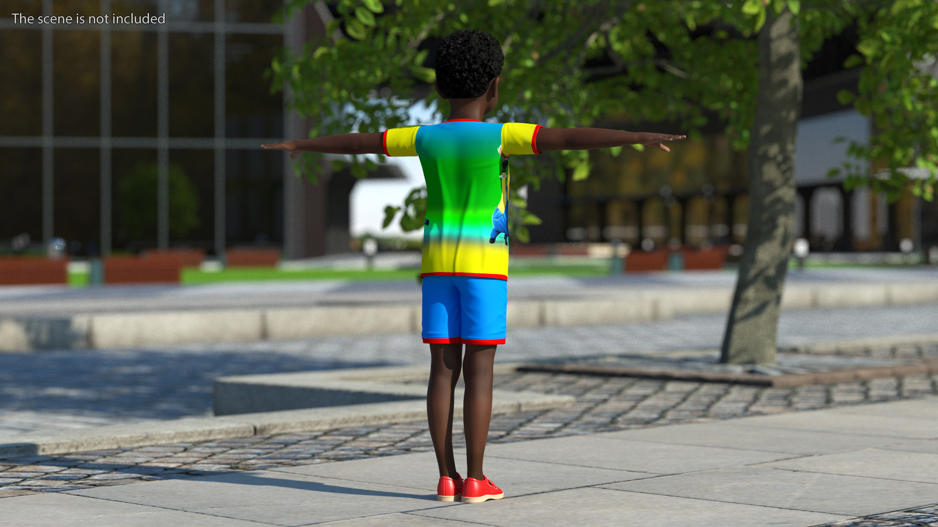 3D Black Child Boy Rigged for Cinema 4D