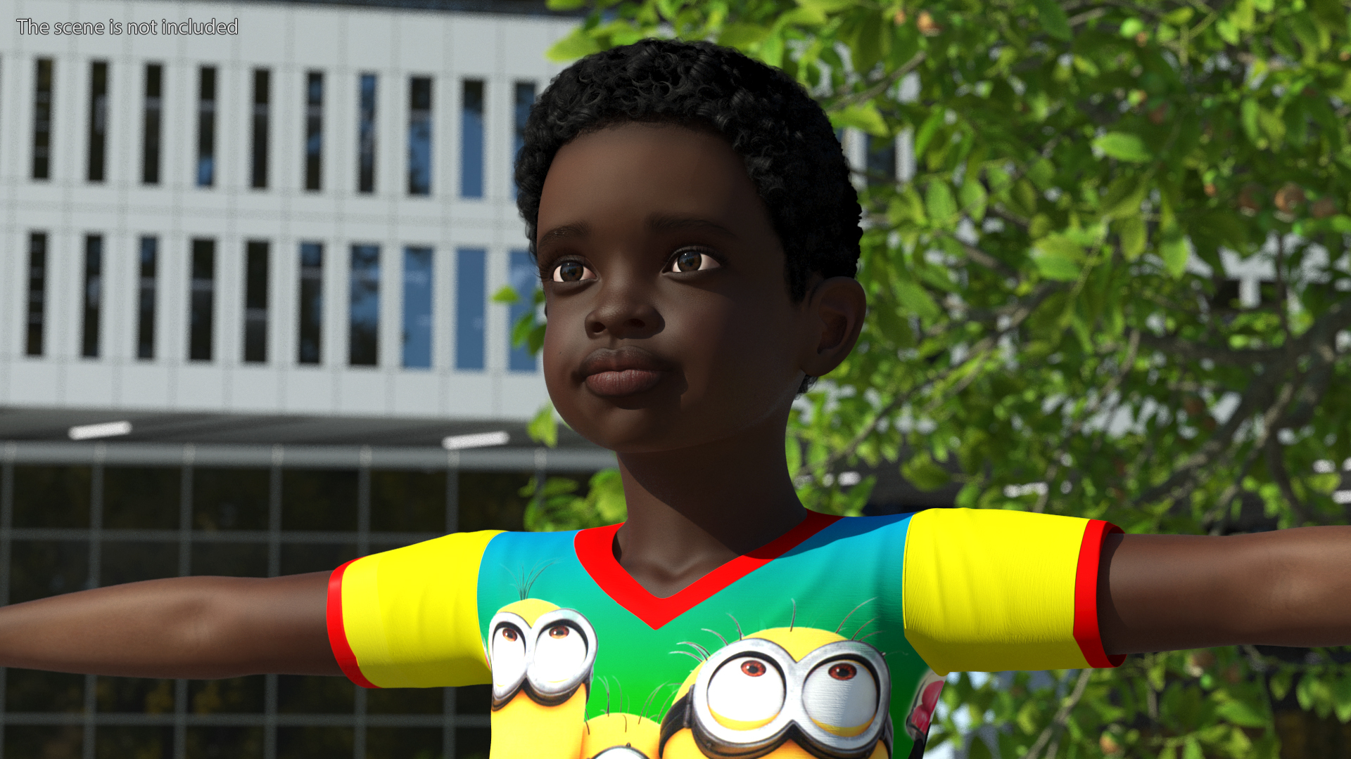 3D Black Child Boy Rigged for Cinema 4D