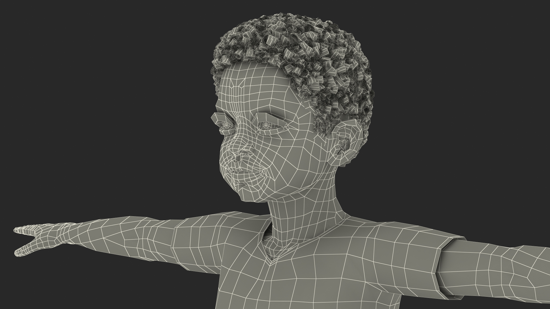 3D Black Child Boy Rigged for Cinema 4D